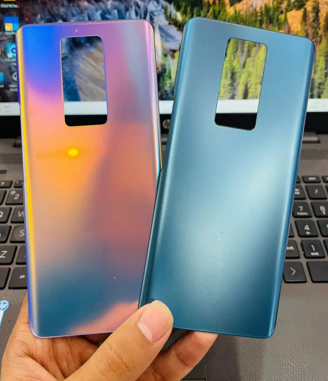 Back Panel Glass for Tecno Phantom X : Blue Zeespares Back Panel Glass for Tecno Phantom X : Blue Zeespares